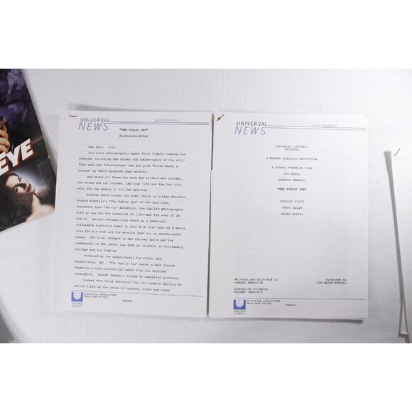 1992 Joe Pesci The Public Eye Movie press kit + 9 photo sheets (8x10) + - Picture 4 of 8